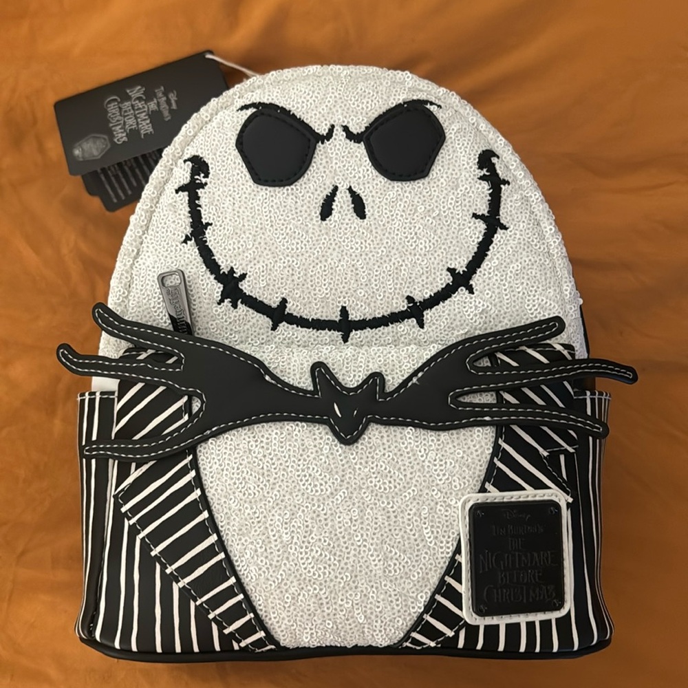 Tim Burton’s Nightmare Before Christmas Jack Skellington Sequin Loungefly Bag